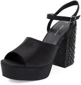Thumbnail for your product : New Look Black Embellished Contrast Chunky Ankle Strap Heels