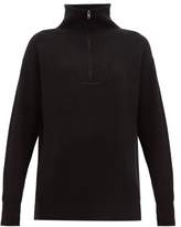 Thumbnail for your product : Nili Lotan Benni Half-zip Ribbed Cashmere Sweater - Womens - Black