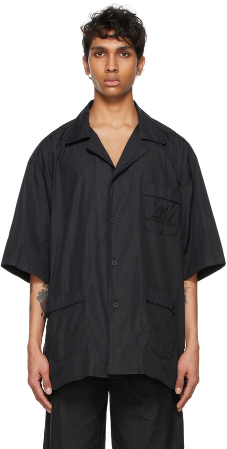 Balenciaga Black Pajama Short Sleeve Shirt - ShopStyle Sleepwear Tops