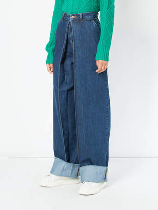 Aalto wide leg jeans with folded detail