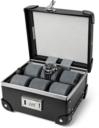 Globe-trotter Croc-Effect Leather-Trimmed Watch Case