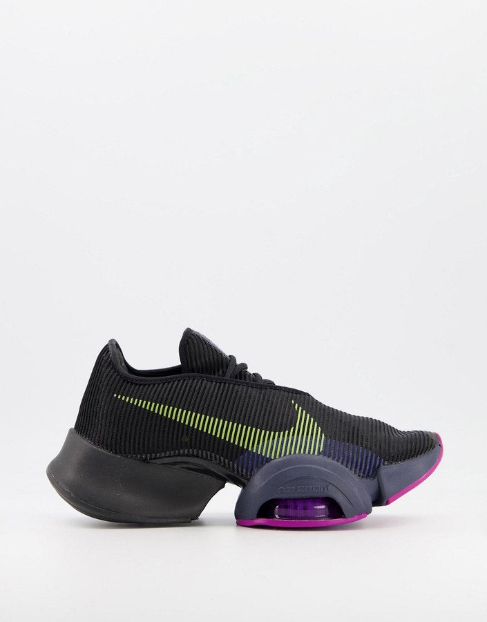 Nike Training Air Zoom SuperRep2 sneakers in black/cyber - ShopStyle