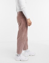 Thumbnail for your product : ASOS DESIGN relaxed tapered corduroy jeans in dusty lilac