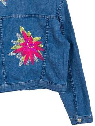 Junior Gaultier Girls' Denim Embroidered Jacket w/ Tags
