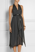 Thumbnail for your product : Donna Karan Silk-blend organza halterneck dress
