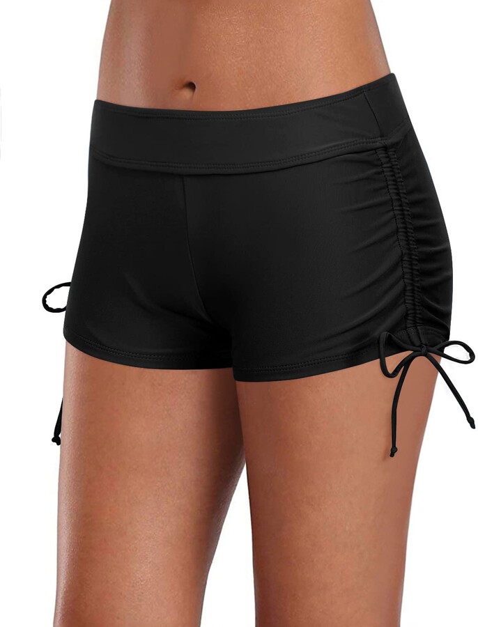 Gloria&Sarah Women's Boardshort Tankini Swimwear Shorts High Waisted Rash Guard Boy Leg Skinny Swim Bottom Shorts 