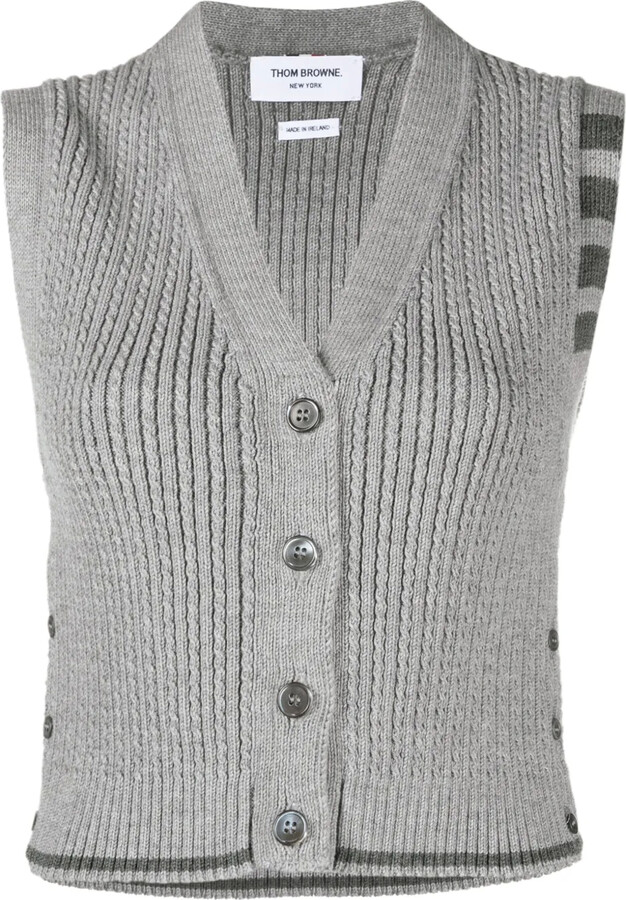 Thom Browne 4-Bar stripe intarsia-knit vest
