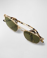 Thumbnail for your product : Krewe Earhart Blinker Metal Aviator Sunglasses w/ Side Shields