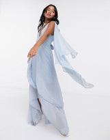 Thumbnail for your product : ASOS Petite DESIGN Petite soft layered maxi dress with tie waist detail