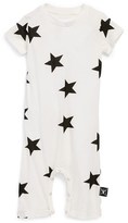 Thumbnail for your product : NUNUNU 'Star' Short Sleeve Cotton Romper (Baby)