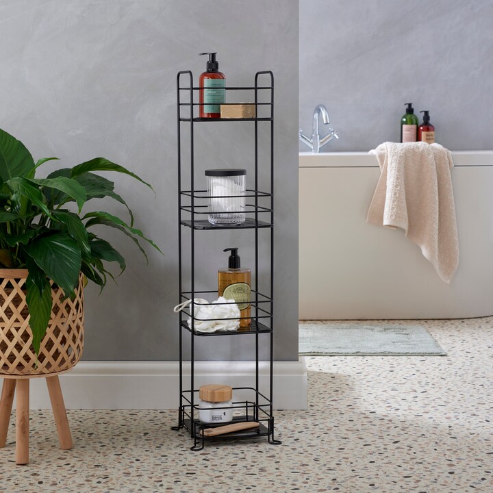 Dunelm Elements 4 Tier Black Wire Storage Caddy Black - ShopStyle Bath ...