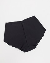 Thumbnail for your product : Sloggi Zero Microfibre scallop edge 2 pack boy short briefs in black