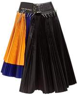 Thumbnail for your product : Chopova Lowena - Pleated Colour-block Asymmetric Mini Skirt - Womens - Multi