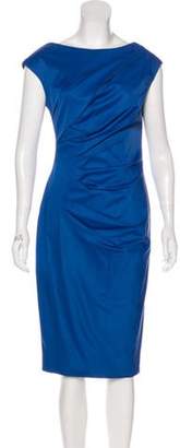Lela Rose Sleeveless Midi Dress Blue Sleeveless Midi Dress