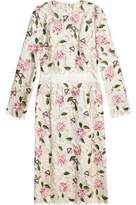 Thumbnail for your product : Dolce & Gabbana Cutout Embroidered Silk-Blend Dress