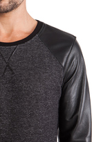 Thumbnail for your product : Lot 78 lot78 Leather Sleeve Sweatshirt