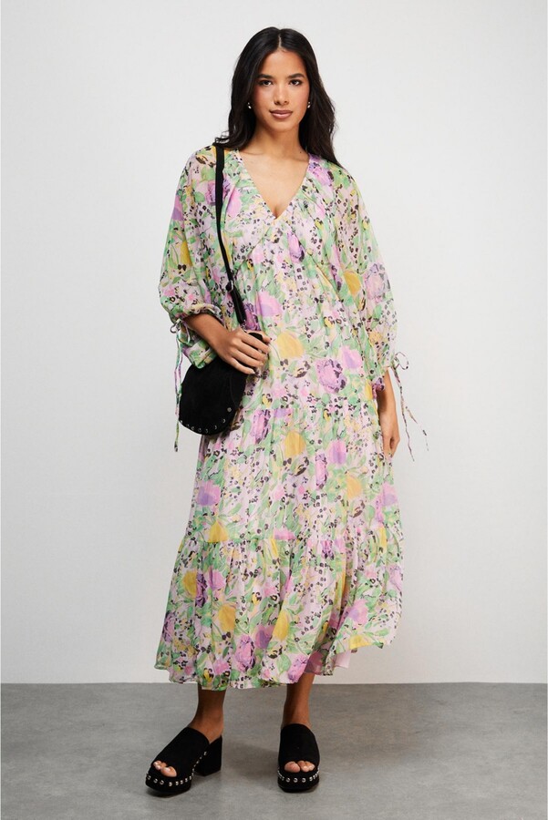 Warehouse Women's Chiffon Batwing Midi Dress