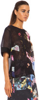 Thumbnail for your product : Oakley Preen by Thornton Bregazzi Preen Printed Silk Georgette Tee in Black Flower Tile