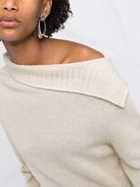 Thumbnail for your product : Ann Demeulemeester Asymmetrical-Collar Wool Jumper