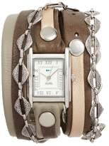 Thumbnail for your product : La Mer Leather & Chain Wrap Bracelet Watch, 28mm