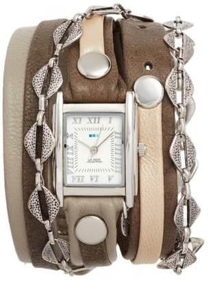 La Mer Leather & Chain Wrap Bracelet Watch, 28mm