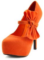 Thumbnail for your product : Charlotte Russe Bow-Strap Velvet Mary Jane Pump