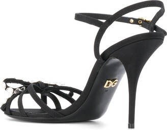 Dolce & Gabbana Crystal-Embellished Buckle-Strap Sandals