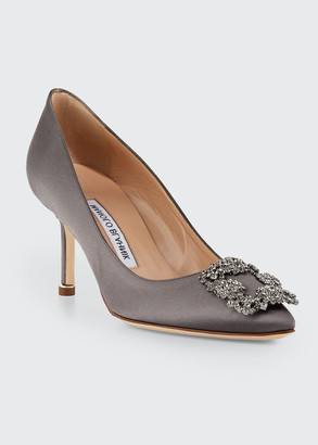 silver grey satin shoes