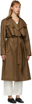 Thumbnail for your product : PARTOW Brown Coated Linen Leon Trench Coat