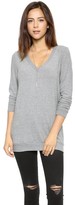 Thumbnail for your product : Three Dots Brushed Knit Deep V Tunic