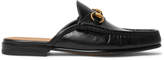 Thumbnail for your product : Gucci Open Roos Horsebit Leather Backless Loafers