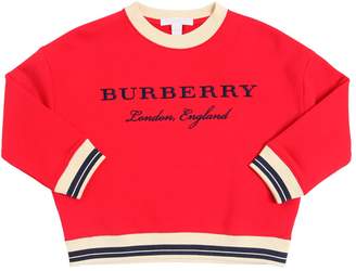 Burberry Logo Embroidered Cotton Sweatshirt