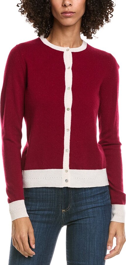 InCashmere Button Front Cashmere Cardigan