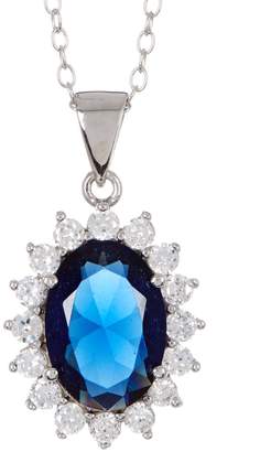 Sterling Forever Sterling Silver Simulated Sapphire Blue CZ Necklace