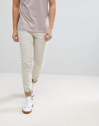 ASOS Design Skinny Jeans In Ecru With Nep
