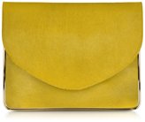 Thumbnail for your product : Carven Saint Sulpice Daffodil Haircalf Clutch w/Metal Detail