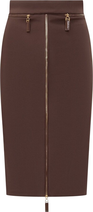 Elisabetta Franchi Zip-Detailed Midi Skirt