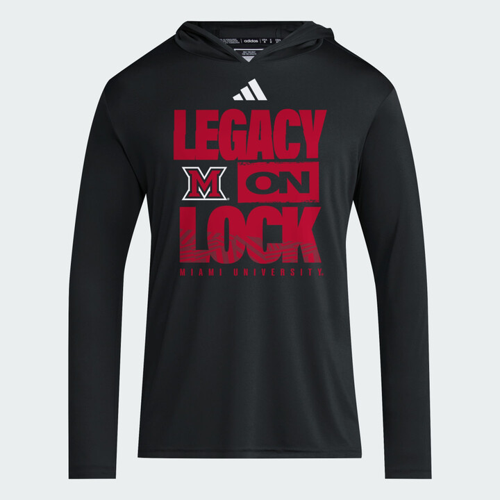 adidas Miami Of Ohio Red Hawks 2026 Legacy On Lock March Madness D4T Long Sleeve Hoodie