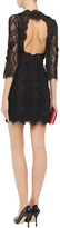 Thumbnail for your product : Dolce & Gabbana Open-back Floral-appliqued Chiffon-paneled Lace Mini Dress