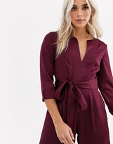 Thumbnail for your product : Paper Dolls Petite satin plunge jumpsuit in plum