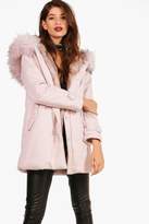 Thumbnail for your product : boohoo Milly Boutique Faux Fur Trim Parka