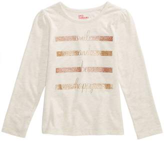 Epic Threads Be Happy Long-Sleeve T-Shirt, Little Girls, Created for Macy's