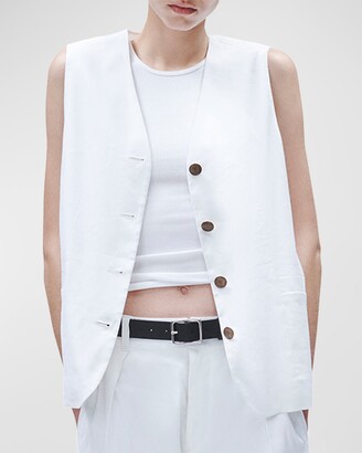 Linen Vest Woman, Linen White Vest Top, Linen Tank Top, Linen Formal Vest  BLAKE -  Canada