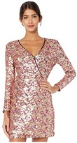 Thumbnail for your product : ML Monique Lhuillier Multicolored Sequined Long Sleeve Dress (Gold Multi) Women's Dress