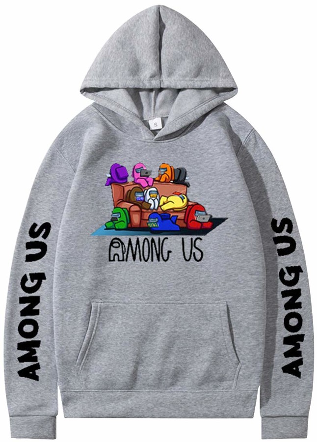EMLAI Women's Among Us Fleece Hoodie Imposter Video Game Print Funny