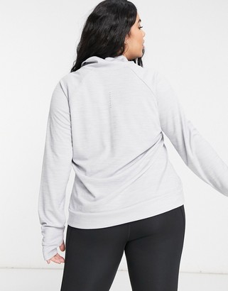 Nike Running Plus Pacer half zip top in grey