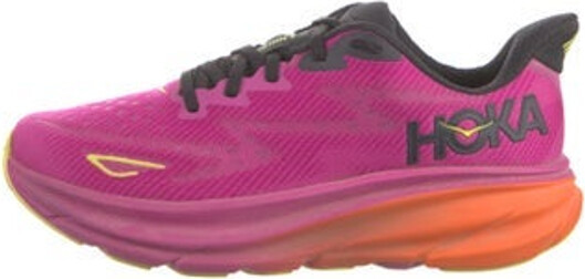 Hoka One One Mesh Low Top Sneakers Purple Colorblock Pattern Round-Toes Platform Lace-Up Closure at Uppers
