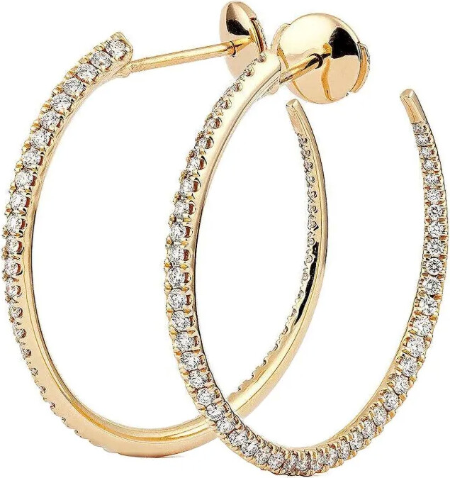 Engelbert 18K yellow gold Twisted Creoles diamond earrings