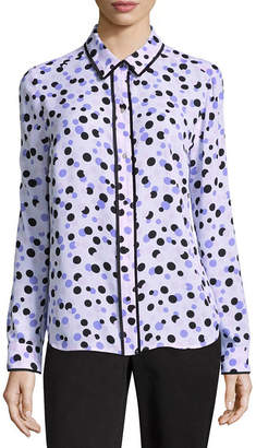 Liz Claiborne Long Sleeve Button-Front Shirt