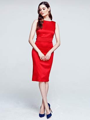 House of Fraser HotSquash Silky pleat detail dress with tie belt